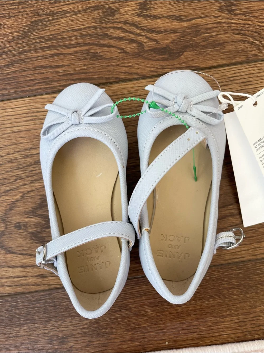 Janie and Jack Little Girls Light‎ Blue Mary Jane Bow Flats NWT Flower Girl